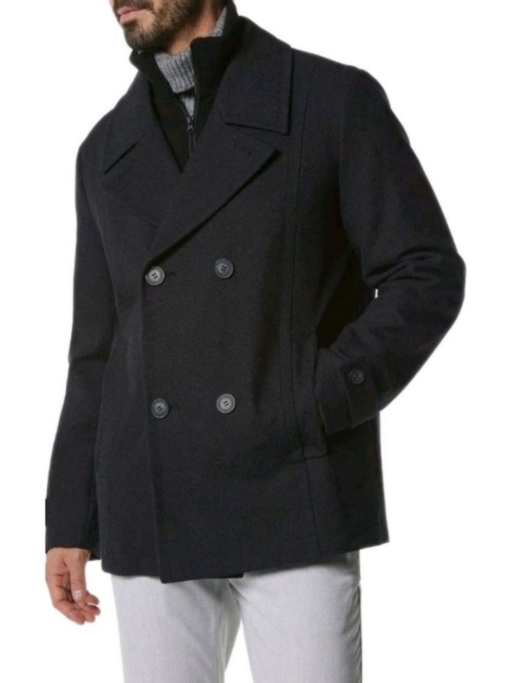 Marc New York Men's Charcoal Gray Danton Water Resistant Peacoat Msrp $295